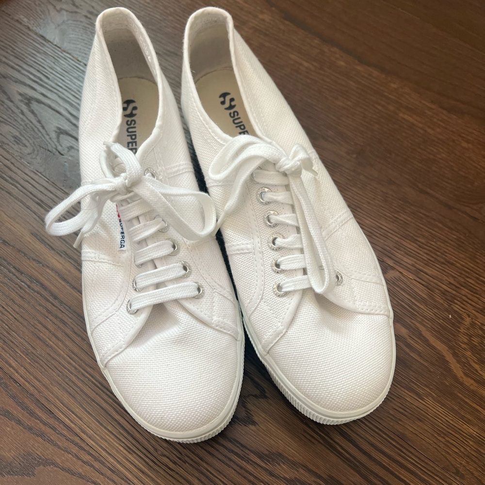 Superga white platform sneaker